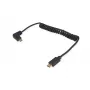 Equip USB 2.0 C na C 90° zahnutý špirálový kábel M/M 1 m čierny