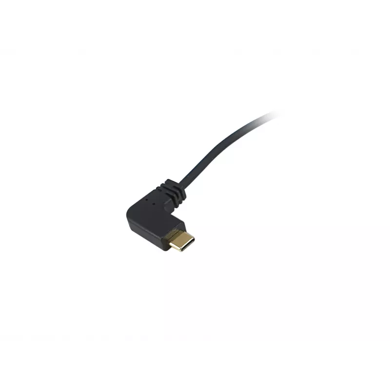 Equip USB 2.0 C na C 90° zahnutý špirálový kábel M/M 1 m čierny