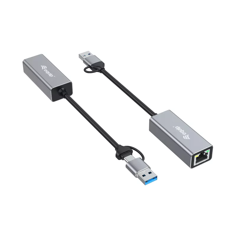 Equip USB-C na 2,5 gigabitový Ethernet sieťový (USB-C+A) adaptér