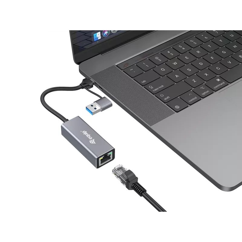 Equip USB-C na 2,5 gigabitový Ethernet sieťový (USB-C+A) adaptér