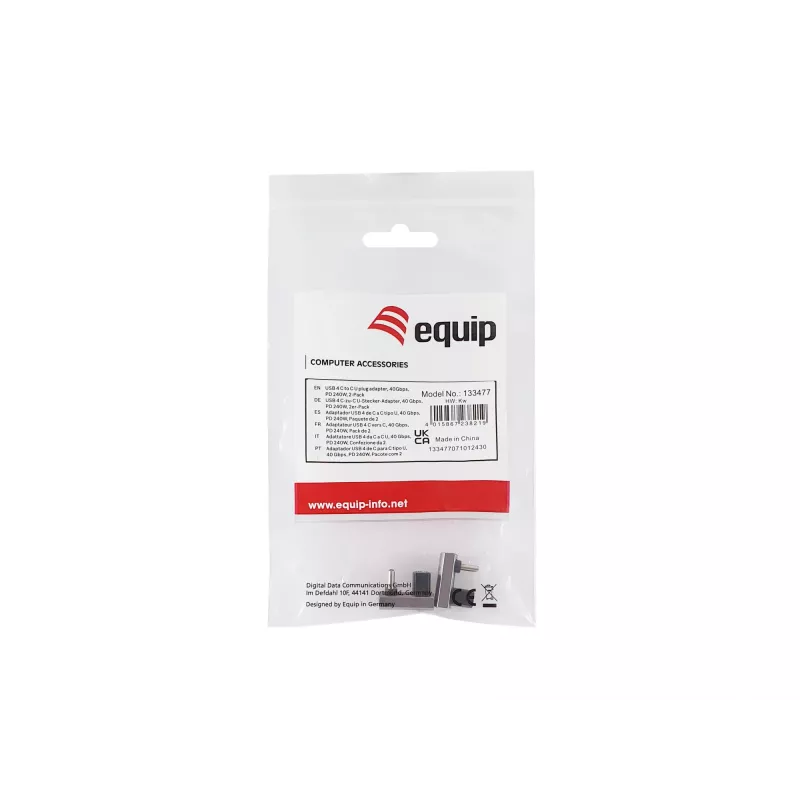 USB 4 C-C U Plug adaptér Equip 133477 40 Gbit/s PD 240 W balenie 2 ks