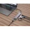 Equip USB-C 8-in-1 multifunkčný adaptér, káblový, USB Type-C, 100 W, 1000 Mbit/s, 1000BASE-T, IEEE 802.3ab