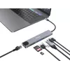 Equip USB-C 8-in-1 multifunkčný adaptér, káblový, USB Type-C, 100 W, 1000 Mbit/s, 1000BASE-T, IEEE 802.3ab