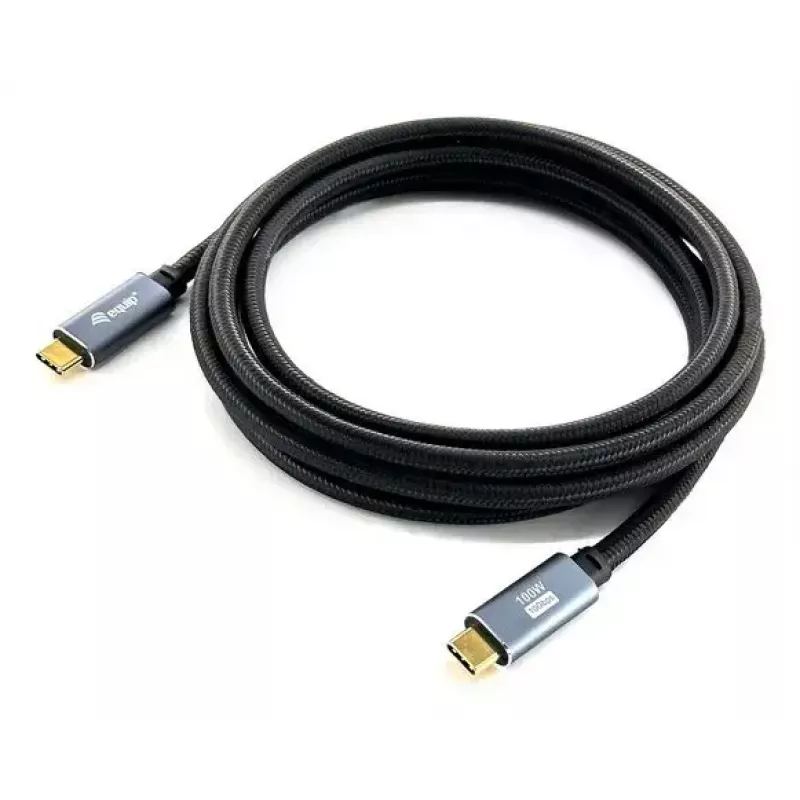 USB-C na C kábel EQUIP 3,0 m — USB 3.2 Gen 2 (10 Gbit/s), PD100W, 4K/60Hz, čierny