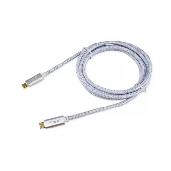 USB-C na USB-C kábel EQUIP 3,0 m — USB 3.2 Gen 2, 10 Gbps, PD 100 W, 4K/60 Hz, biely