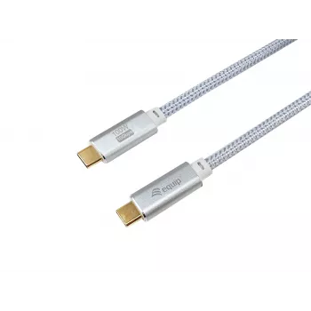 USB-C na USB-C kábel EQUIP 3,0 m — USB 3.2 Gen 2, 10 Gbps, PD 100 W, 4K/60 Hz, biely