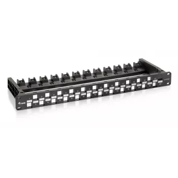 Equip 24-portový Keystone Cat.6A nechránený patch panel, čierny