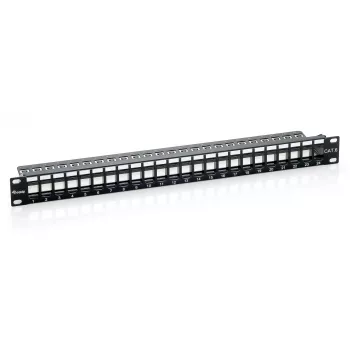 Equip 24-portový Keystone Cat.6 nechránený patch panel, čierny