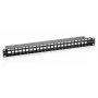 Equip 24-portový Keystone Cat.6 nechránený patch panel, čierny
