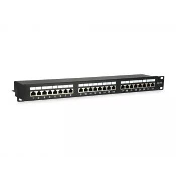 Equip 24-portový tienený patch panel Cat.5e, čierny