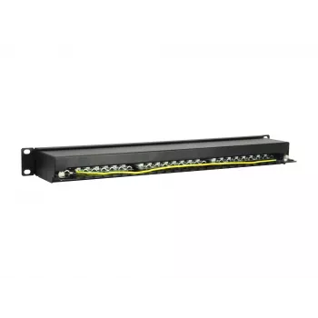 Equip 24-portový tienený patch panel Cat.5e, čierny