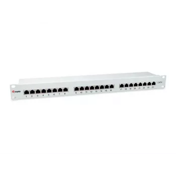 Equip 24-portový tienený patch panel Cat.6, svetlosivý