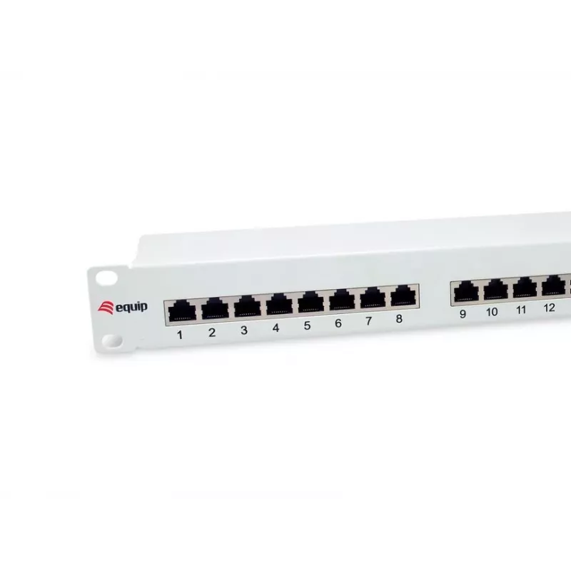 Equip 24-portový tienený patch panel Cat.6, svetlosivý