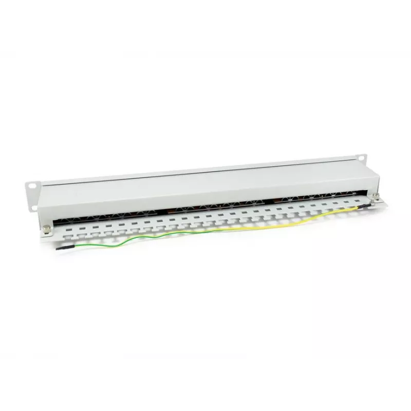 Equip 24-portový tienený patch panel Cat.6, svetlosivý
