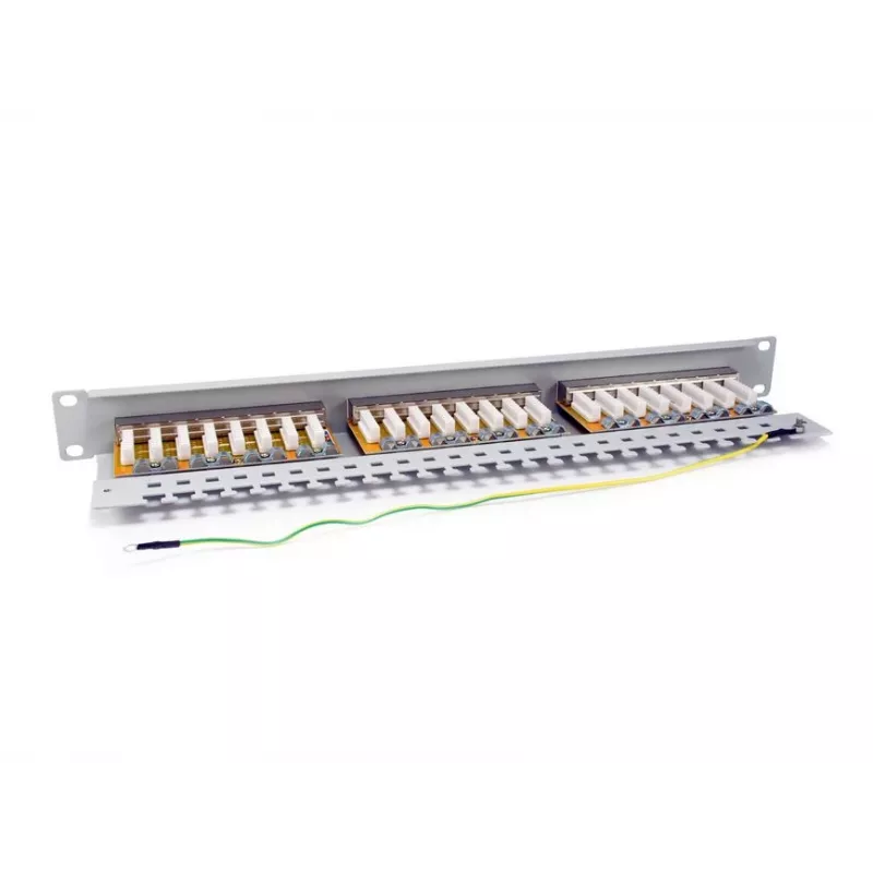 Equip 24-portový tienený patch panel Cat.6, svetlosivý
