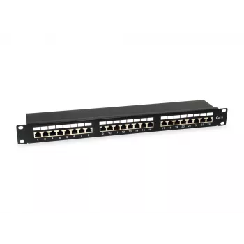 Equip 24-portový tienený patch panel Cat.6, svetlosivý