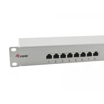 Equip 16-portový tienený patch panel Cat.6, svetlosivý
