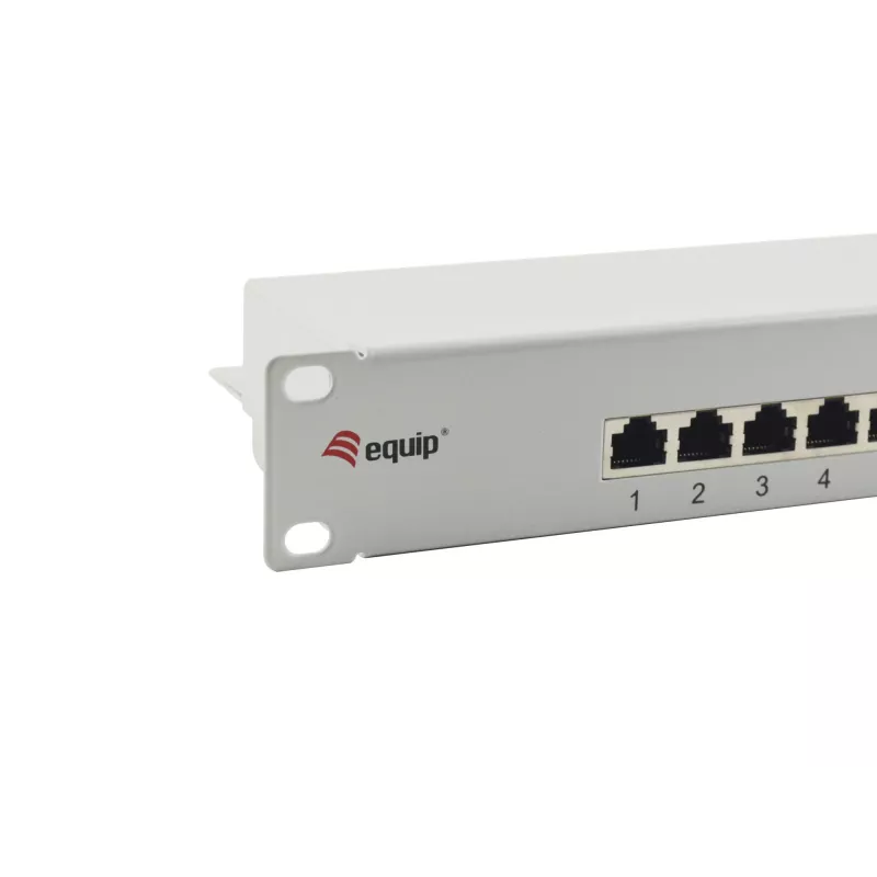 Equip 16-portový tienený patch panel Cat.6, svetlosivý