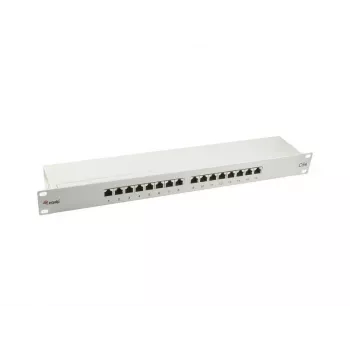 Equip 327316 Premium 16-portový tienený patch panel Cat.5e, svetlosivý