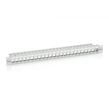 Equip 24-portový keystone tienený patch panel Cat.6, svetlosivý