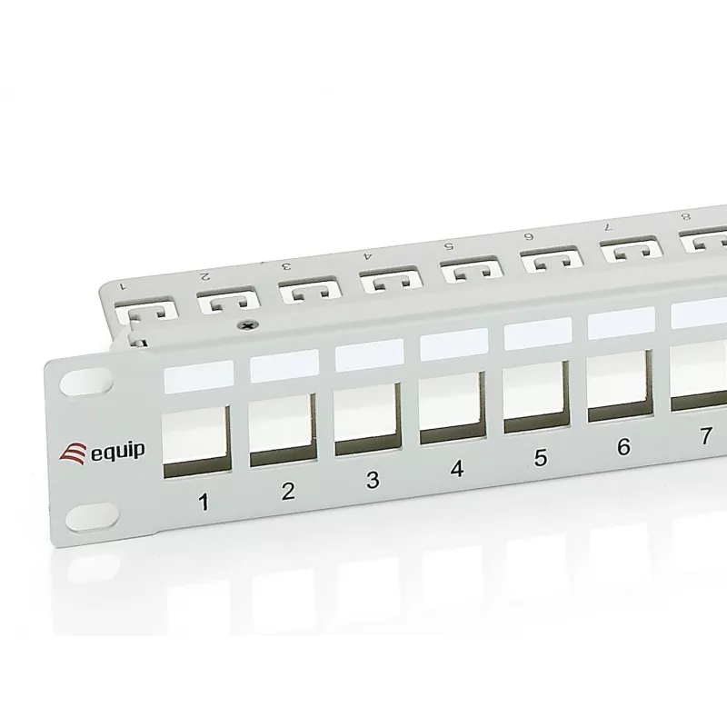 Equip 24-portový keystone tienený patch panel Cat.6, svetlosivý