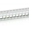 Equip 24-portový keystone tienený patch panel Cat.6, svetlosivý