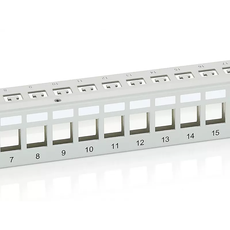 Equip 24-portový keystone tienený patch panel Cat.6, svetlosivý
