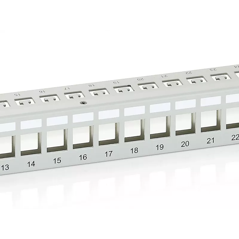 Equip 24-portový keystone tienený patch panel Cat.6, svetlosivý