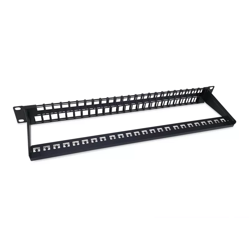 Equip 48-portový keystone netienený patch panel Cat.6, čierny, RJ-45, Cat6, 1U, čierny, oceľ, REACH, RoHS