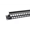Equip 48-portový keystone netienený patch panel Cat.6, čierny, RJ-45, Cat6, 1U, čierny, oceľ, REACH, RoHS