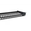 Equip 48-portový keystone netienený patch panel Cat.6, čierny, RJ-45, Cat6, 1U, čierny, oceľ, REACH, RoHS