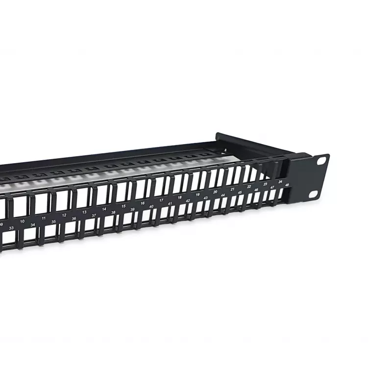 Equip 48-portový keystone netienený patch panel Cat.6, čierny, RJ-45, Cat6, 1U, čierny, oceľ, REACH, RoHS