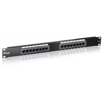 Equip 16-portový netienený patch panel Cat.5e, čierny