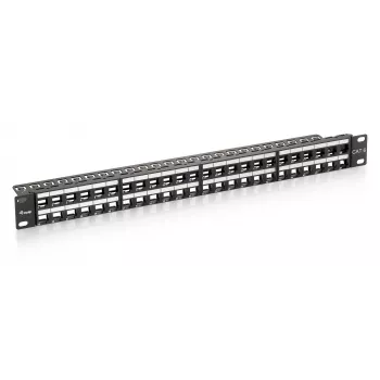 Equip 48-portový keystone netienený patch panel Cat.6, čierny