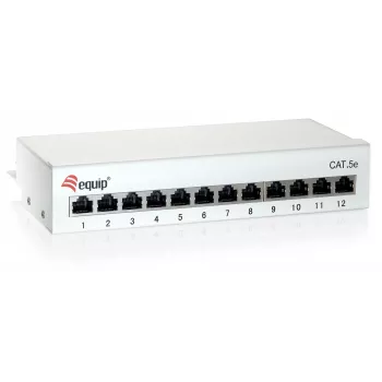 Equip 12-portový stolový patch panel Cat.6, svetlosivý