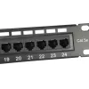 Equip 24-portový netienený patch panel Cat.5e, čierny, Cat5e, racková montáž, 1U, čierny, RoHS, CE