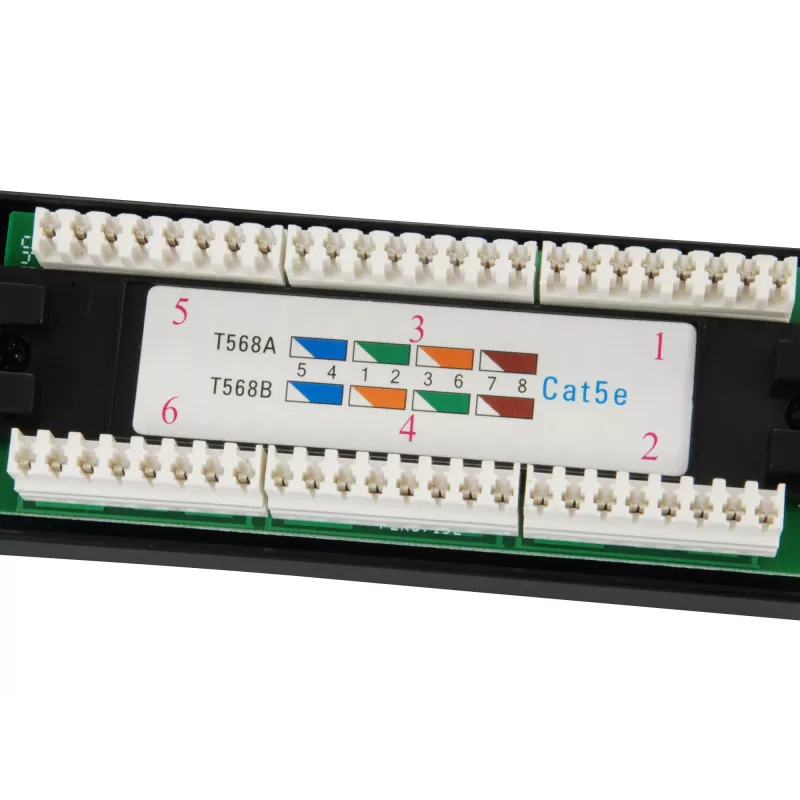 Equip 24-portový netienený patch panel Cat.5e, čierny, Cat5e, racková montáž, 1U, čierny, RoHS, CE