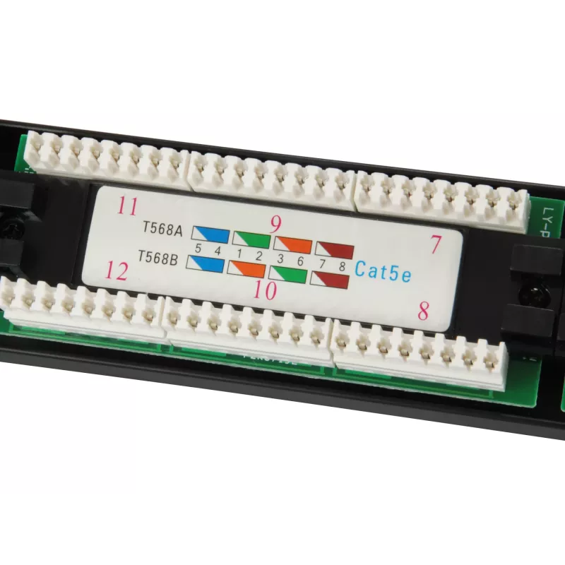 Equip 24-portový netienený patch panel Cat.5e, čierny, Cat5e, racková montáž, 1U, čierny, RoHS, CE