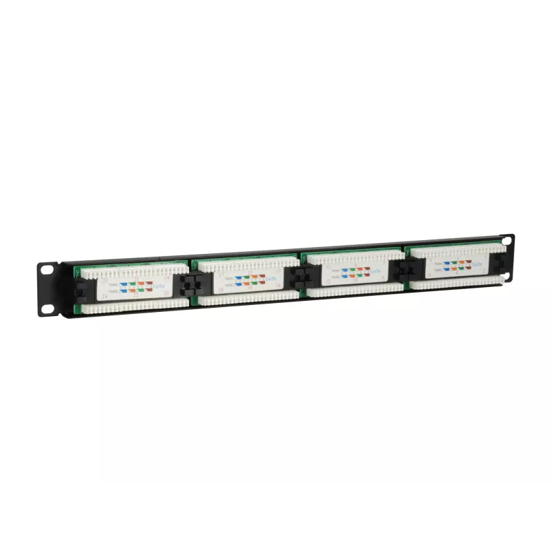 Equip 24-portový netienený patch panel Cat.5e, čierny, Cat5e, racková montáž, 1U, čierny, RoHS, CE