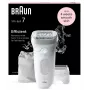 Epilátor BRAUN Silk-épil 7 7-041 — bezdrôtový mokrý & suchý epilátor s MicroGrip, masáž, holiaci strojček a bikini zastrihávač, sivá/biela