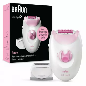 Epilátor Braun Silk-épil 3 3-031 20 pinzet ružová biela