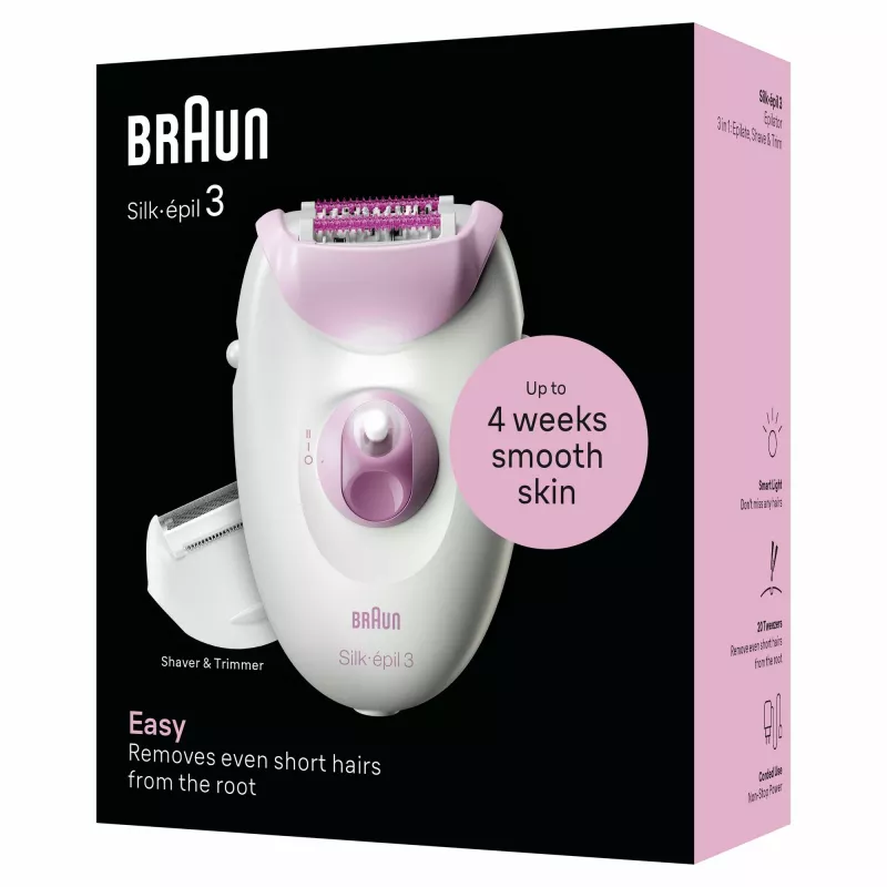 Epilátor Braun Silk-épil 3 3-031 20 pinzet ružová biela