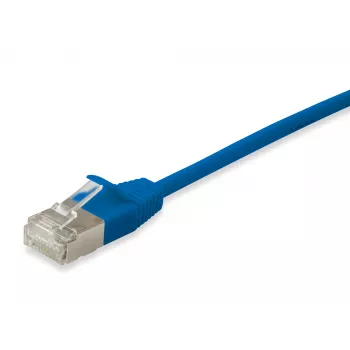 Equip Cat.6A F/FTP tenký patch kábel RJ-45 0,25 m modrý