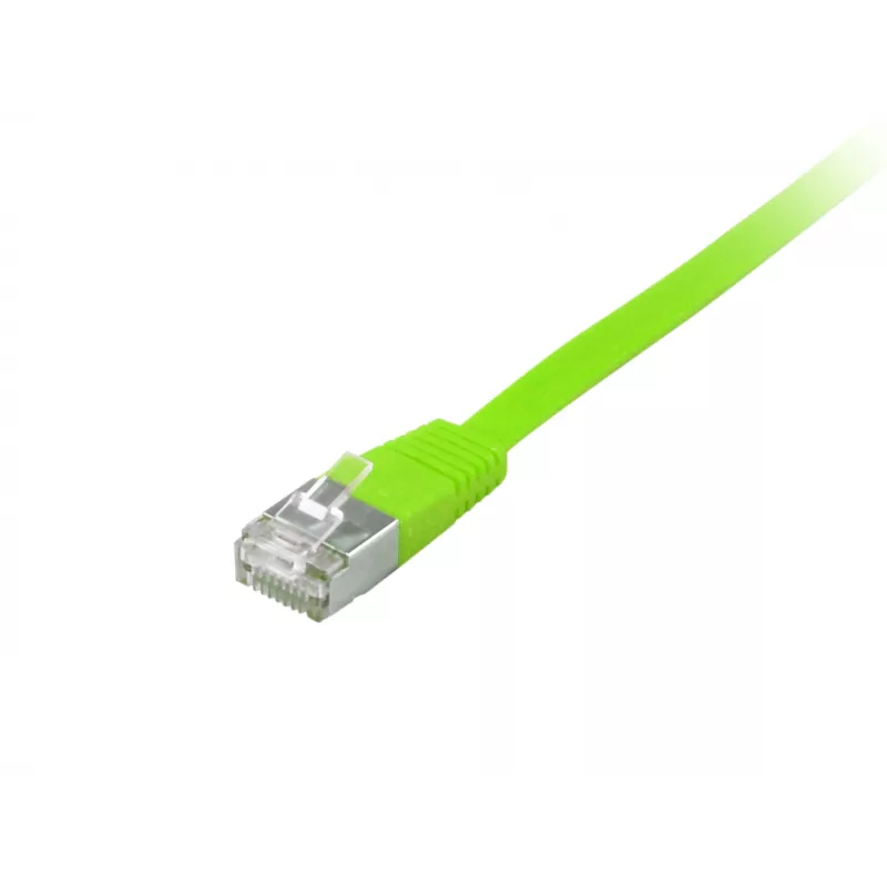 Equip Cat.6A U/FTP plochý patch kábel, 10,0 m, zelený, 10 m, Cat6a, U/FTP (STP), RJ-45, RJ-45, zelený