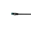 Equip Cat.6A S/FTP patch kábel, zahnutý na rovný konektor, 0,5 m, čierny
