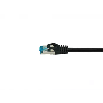 Equip Cat.6A S/FTP patch kábel, zahnutý na rovný konektor, 1,0 m, čierny