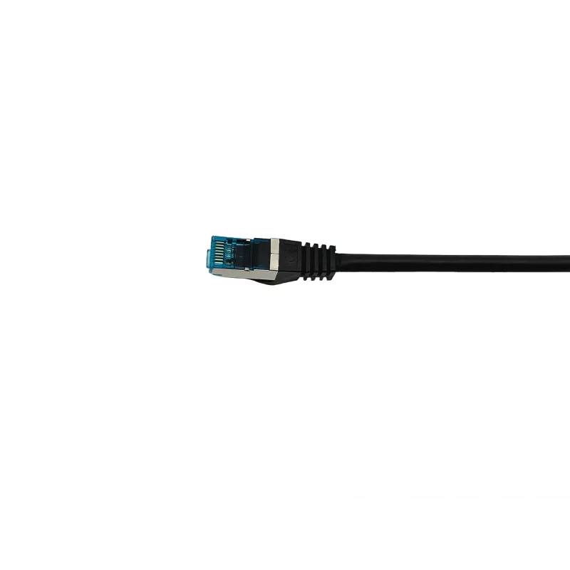 Equip Cat.6A S/FTP patch kábel, zahnutý na rovný konektor, 5,0 m, čierny