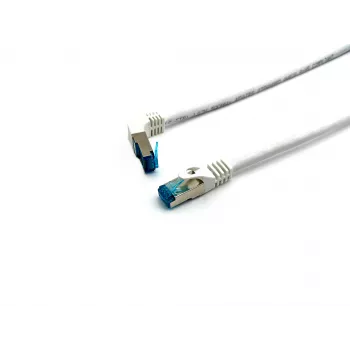 Equip Cat.6A S/FTP patch kábel, zahnutý na rovný, RJ-45, 0,5 m, biely