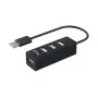Equip 4-portový USB 2.0 hub, USB 2.0, USB 2.0, 480 Mbit/s, čierny, Čína, CE, RoHS