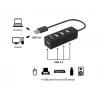 Equip 4-portový USB 2.0 hub, USB 2.0, USB 2.0, 480 Mbit/s, čierny, Čína, CE, RoHS